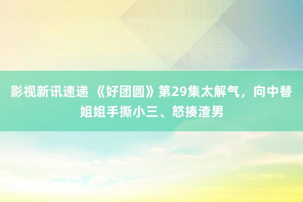 影视新讯速递 《好团圆》第29集太解气，向中替姐姐手撕小三、怒揍渣男