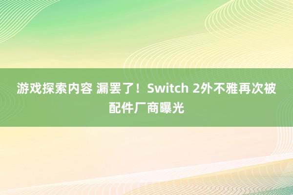 游戏探索内容 漏罢了！Switch 2外不雅再次被配件厂商曝光