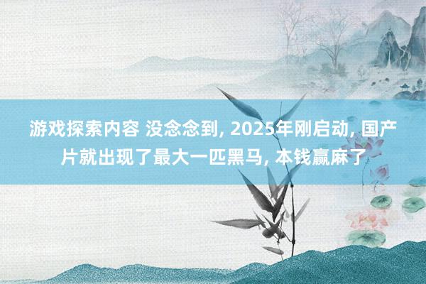 游戏探索内容 没念念到, 2025年刚启动, 国产片就出现了最大一匹黑马, 本钱赢麻了