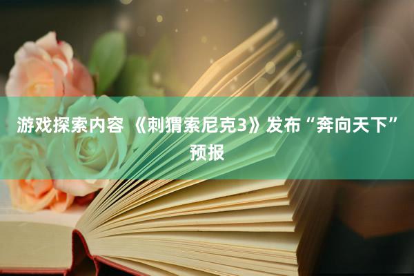 游戏探索内容 《刺猬索尼克3》发布“奔向天下”预报