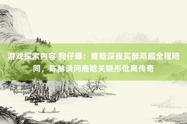 游戏探索内容 狗仔曝：鹿晗深夜买醉邓超全程陪同，陈赫请问鹿晗关晓彤仳离传奇